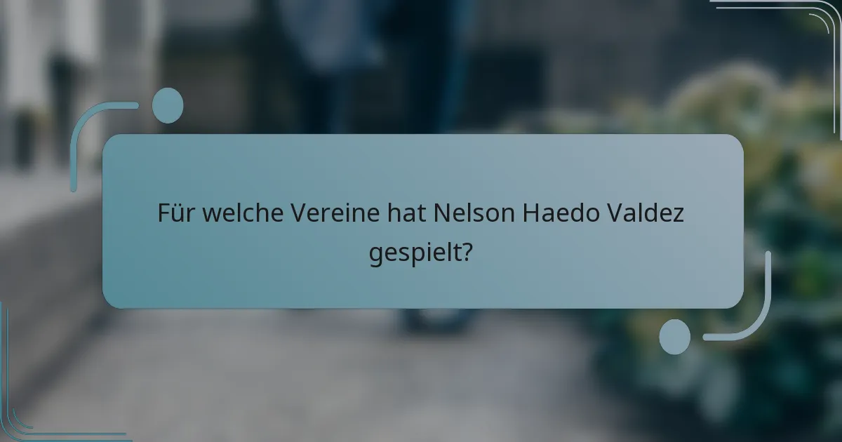 Für welche Vereine hat Nelson Haedo Valdez gespielt?