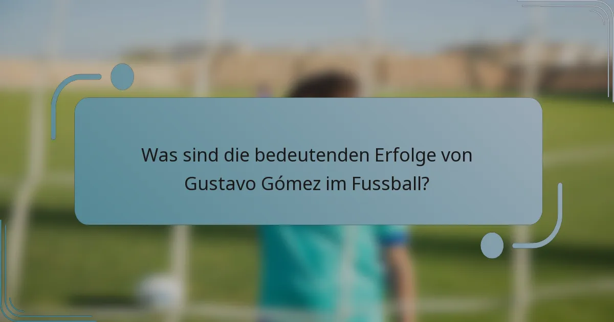 Was sind die bedeutenden Erfolge von Gustavo Gómez im Fussball?