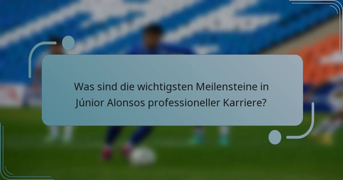 Was sind die wichtigsten Meilensteine in Júnior Alonsos professioneller Karriere?