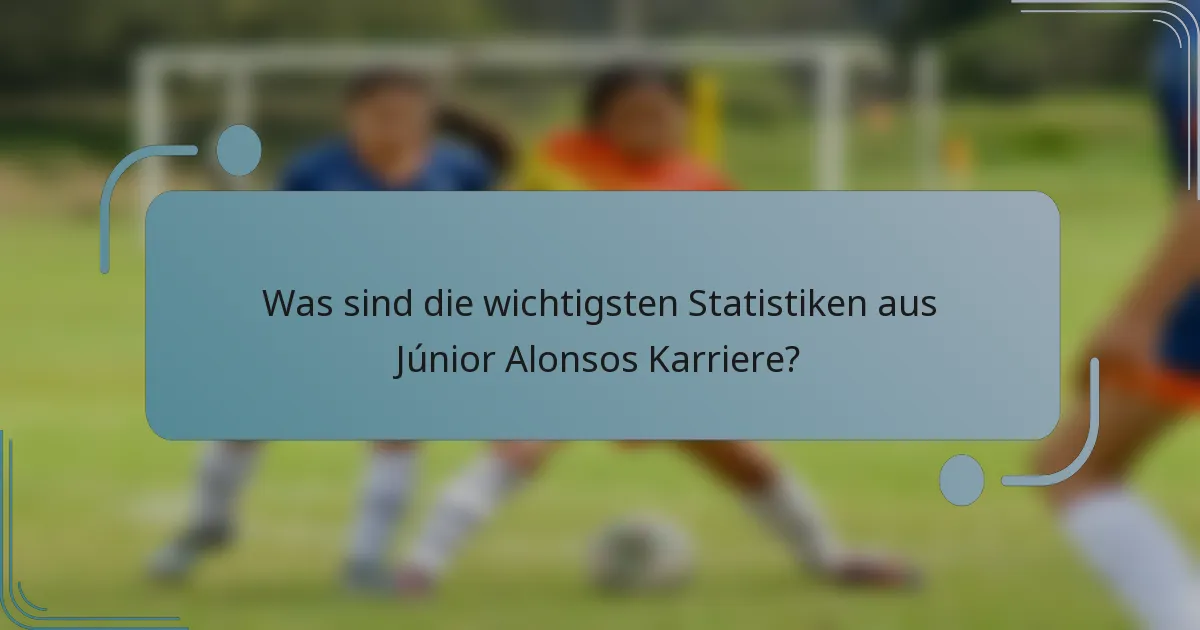 Was sind die wichtigsten Statistiken aus Júnior Alonsos Karriere?