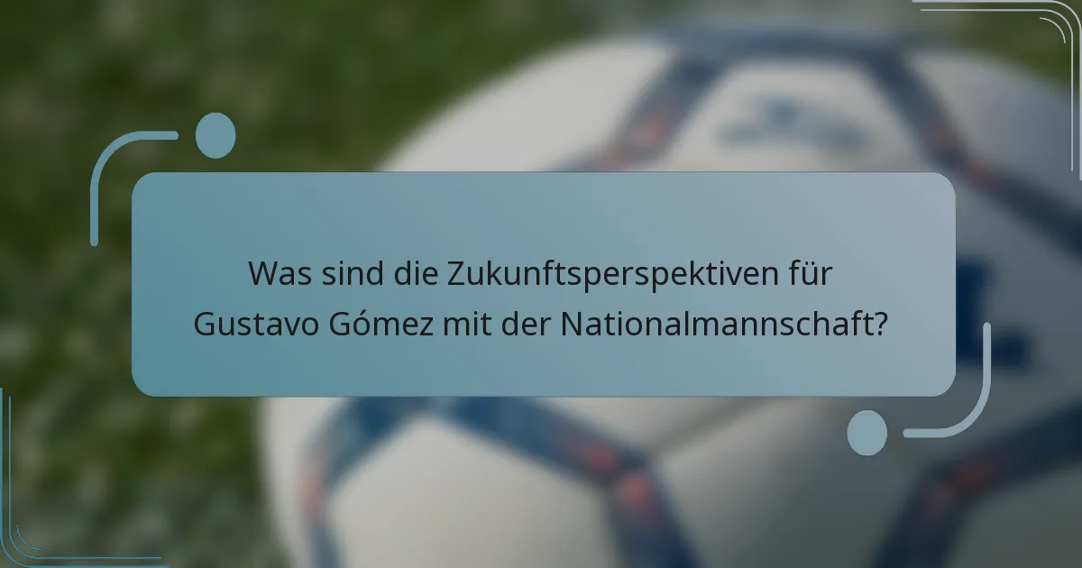 Was sind die Zukunftsperspektiven für Gustavo Gómez mit der Nationalmannschaft?