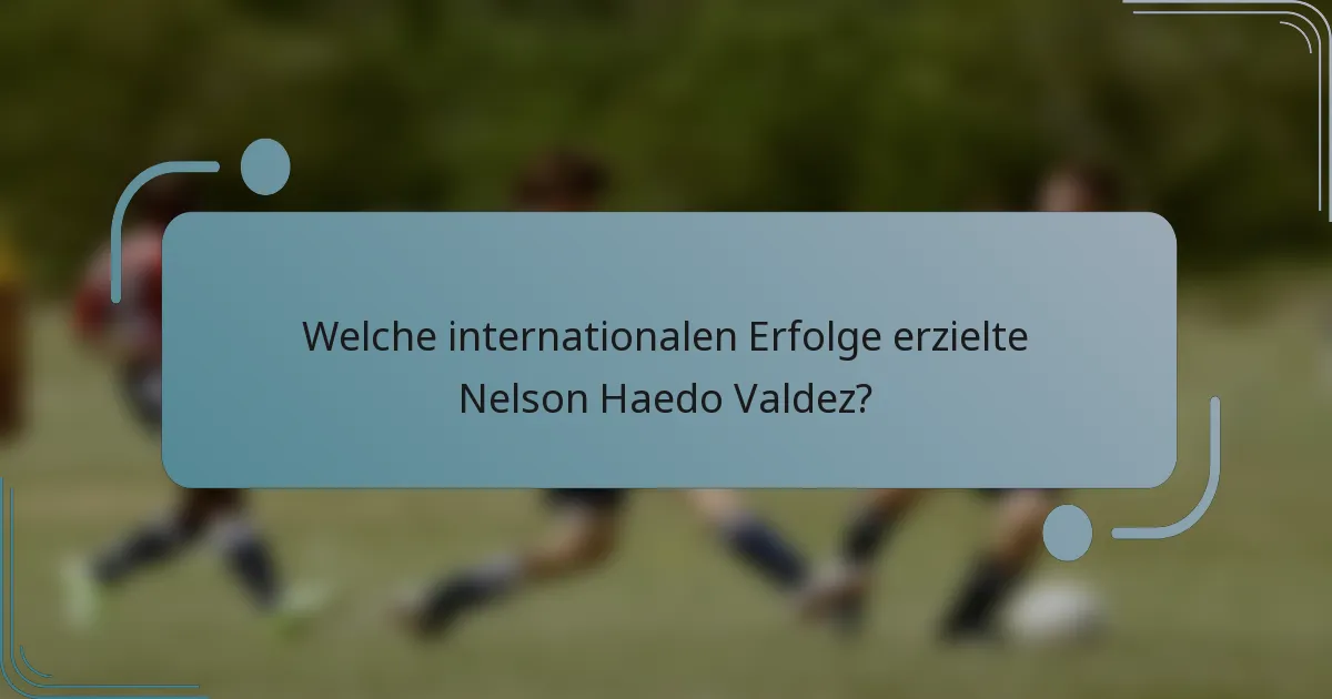 Welche internationalen Erfolge erzielte Nelson Haedo Valdez?