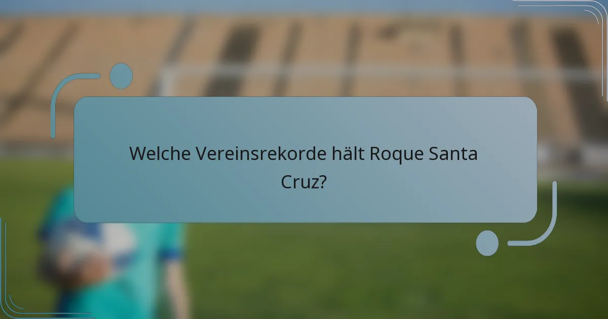 Welche Vereinsrekorde hält Roque Santa Cruz?