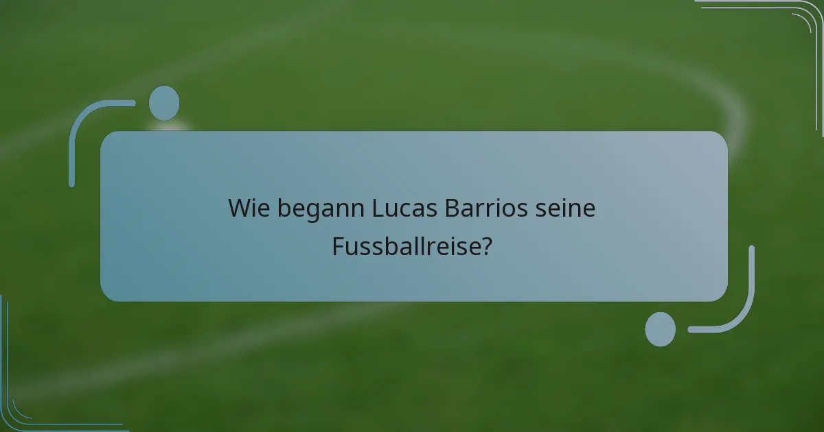 Wie begann Lucas Barrios seine Fussballreise?