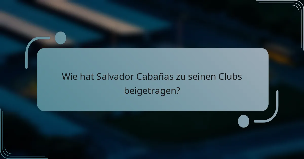 Wie hat Salvador Cabañas zu seinen Clubs beigetragen?