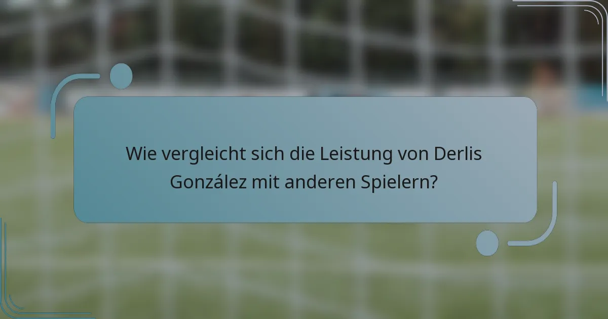 Wie vergleicht sich die Leistung von Derlis González mit anderen Spielern?