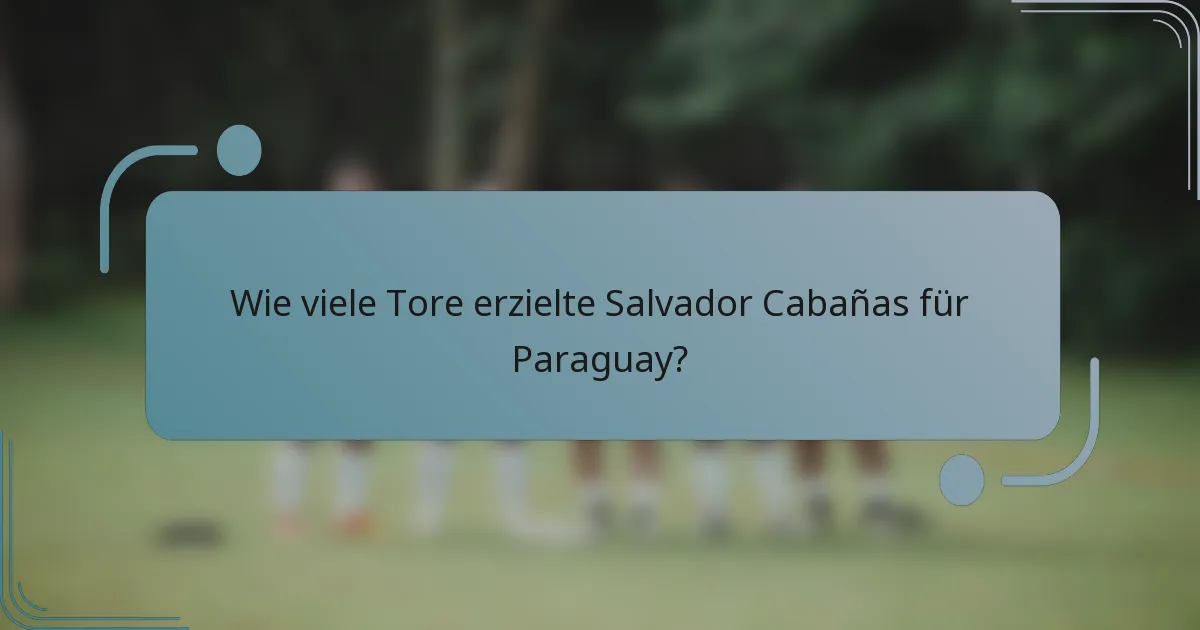 Wie viele Tore erzielte Salvador Cabañas für Paraguay?