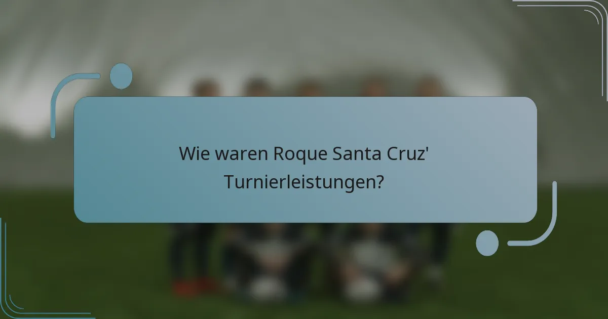 Wie waren Roque Santa Cruz' Turnierleistungen?